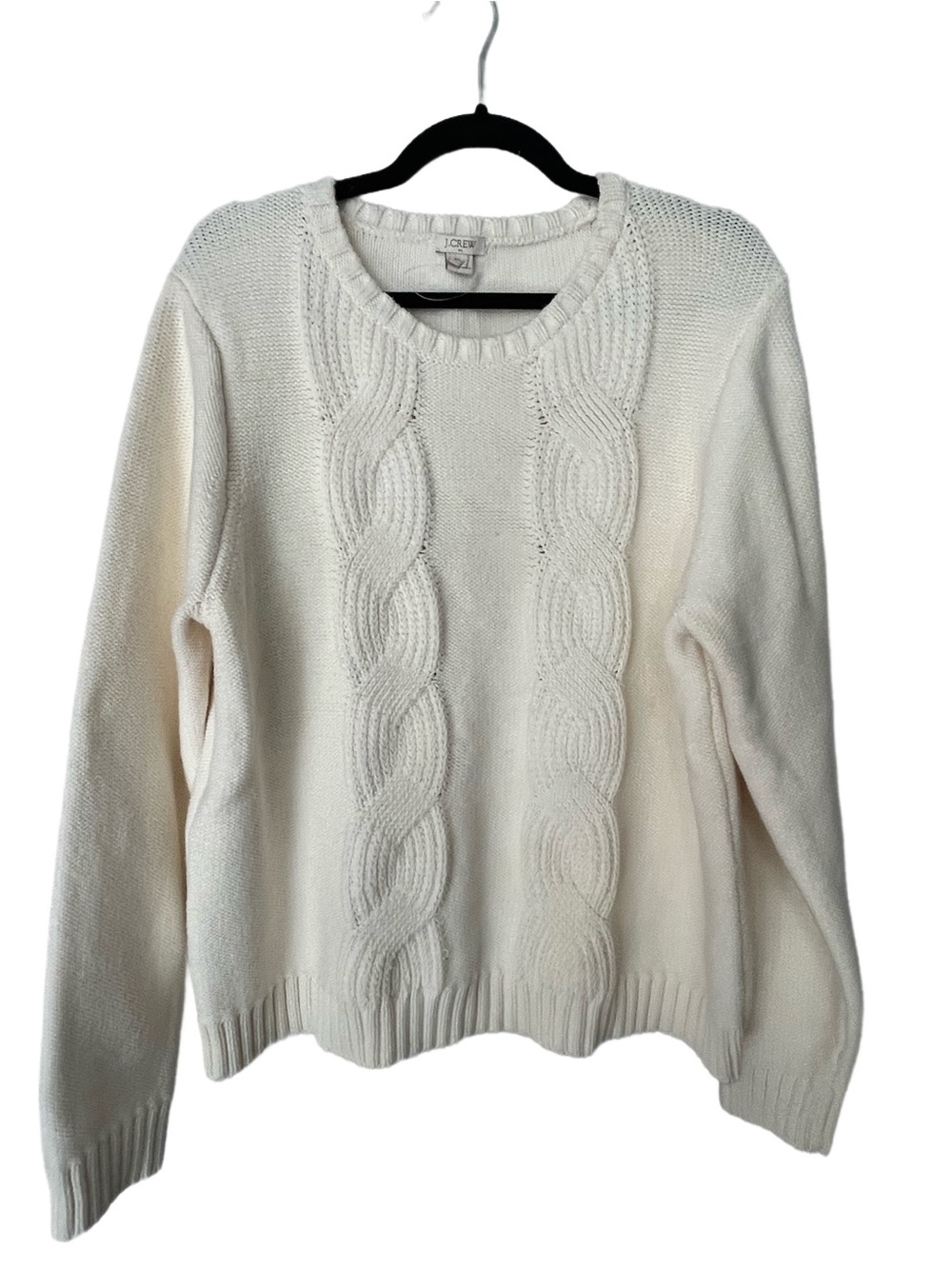 J. Crew Cream Cable Crewneck Sweater